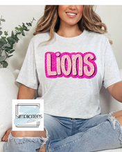 Load image into Gallery viewer, Pink Glitter Bubble Letters Team Spirit Tee