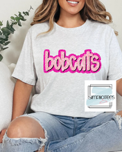 Load image into Gallery viewer, Pink Glitter Bubble Letters Team Spirit Tee