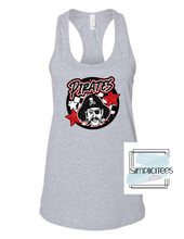 Load image into Gallery viewer, Pirate Circle Glitter Mascot Head Design ADULT Tee