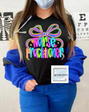 Load image into Gallery viewer, Neon Bow Nurse Practitioner Tee
