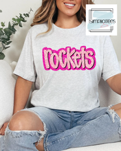Load image into Gallery viewer, Pink Glitter Bubble Letters Team Spirit Tee
