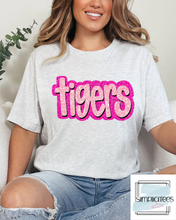 Load image into Gallery viewer, Pink Glitter Bubble Letters Team Spirit Tee
