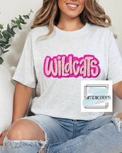 Load image into Gallery viewer, Pink Glitter Bubble Letters Team Spirit Tee
