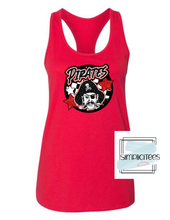 Load image into Gallery viewer, Pirate Circle Glitter Mascot Head Design ADULT Tee

