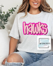 Load image into Gallery viewer, Pink Glitter Bubble Letters Team Spirit Tee
