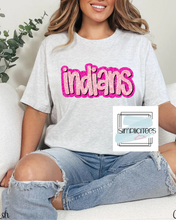 Load image into Gallery viewer, Pink Glitter Bubble Letters Team Spirit Tee
